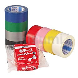 布テープ No.600Vカラー 黒・白・緑・赤・銀・青・黄・ピンク | 積水
