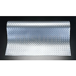 【着後レビューで 送料無料】 0.915x20m/1.5mm 再生樹脂マット(縞鋼板シルバー) | エスコ タイムセール