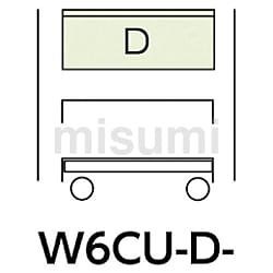 W6CU-D-G | ヤマテック スペシャルワゴン W600×D400 移動式 超深型1段