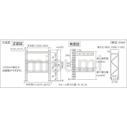 TRUSCO パレット棚1トン 2500X900XH4000 3段 単体