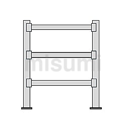 パレットラック 2トン 2500×1100×H4000 3段 単体 | トラスコ中山 
