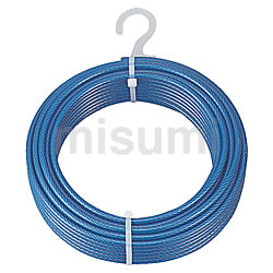 TRUSCO(トラスコ) メッキ付ワイヤーロープ PVC被覆タイプ Φ8(10)mmX30m (1巻) 品番：CWP-8S30