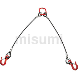 玉掛けワイヤロープスリング アルミロック（2本吊りタイプ/スリング径6mm）