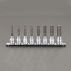 3／8＂DR [Hex]ビットソケットセット（グリップリング付） | エスコ