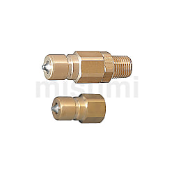 冷卻高流量管接頭 -簡易･雙閥/插座･管栓/外螺絲安裝用- F120-HFLP2