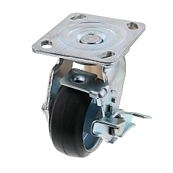 Casters - Heavy Load - Wheel Material: Rubber - Swivel Type + Stopper C-CTGS150-R
