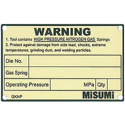 Placa de identificación para resorte de gas
