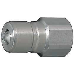Compacto · Válvulas dobles que enfrían los acopladores de alto flujo -Enchufes de acero inoxidable- SF120-HFLP2