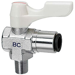 Válvulas de bola - compactas, latón, codo 90°, rosca PT, conexión tubo BBPCL61