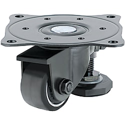 Casters - With integrated leveler, made of steel (light loads). CMAF75-F