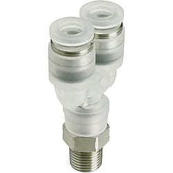 Push to Connect Fittings - Clean Room, Union Y, Stainless Thread PPSCY6-2