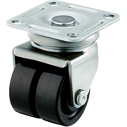 Casters - Double, with swivel plate (medium load).