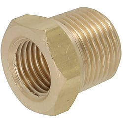 Conexión de tubería de acero: buje hexagonal reductor, latón, hexágono de perfil bajo, doble roscado
