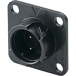 CM10 Series Circular Connector - Waterproof, One-Touch Lock, D6 Type, Flanged Panel Mount, Plug