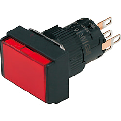 Interruptores pulsadores: iluminados, orificio de montaje de ⌀16 mm PL1SRFA14-R