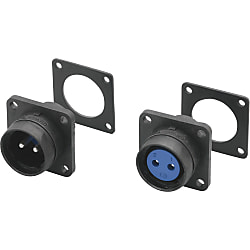 NRW Series Circular Connector - One-Touch Lock, Flanged Panel Mount