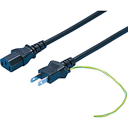AC線 固定長度（PSE）附兩端插座及插頭（附接地）黑色 EM2PA-W-3