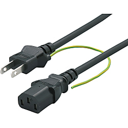 AC Cord, Fixed Length (PSE), With Both Ends, Rated Current (A): 12
