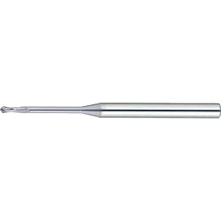 Fresa de extremo de bola de carburo recubierto de CRN con cuello largo para mecanizado de electrodos de cobre, 2 flautas / muñón, modelo de cuello largo CRN-CUBEM2LB0.5-6