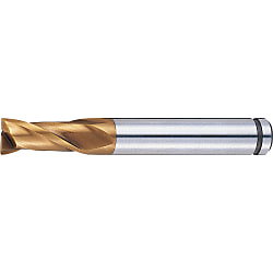 AS Coated Powdered High-Speed Steel Square End Mill, 2-Flute, Short