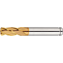 AS Coated Powdered High-Speed Steel Radius End Mill, 4-Flute / Short ASPM-CR-EM4S16-R3