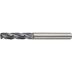 Carbide Solid Drill Bits - End Mill Shank, 3 Flute Drill, TiAlN Coated, Stub, Regular