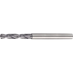 Carbide Solid Drill Bits - End Mill Shank, with Corner Radius, TiAlN Coated, Stub, Regular