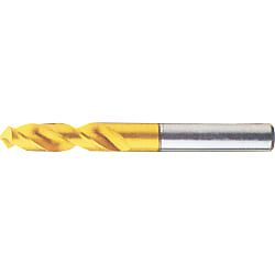 TiN Coated High-Speed Steel Drill for Stainless Steel Machining, Straight Shank / Stub, Regular Model