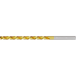 HSS Solid Drill Bits - Straight Shank, for Difficult-to-Cut Materials, TiN Coated, Long