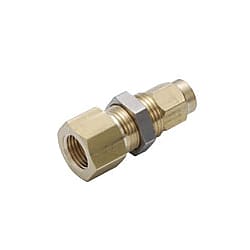 耐スパッタ用 ブラス製締付継手 メス隔壁ストレート NKMF0640-01
