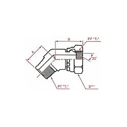 PT接続PF30°MIS オススイベル45°エルボ