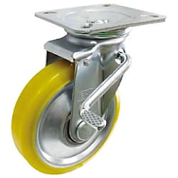 中荷重用帯電防止ウレタンキャスター(ベアリング入)自在金具ストッパー付　EUW-JB75