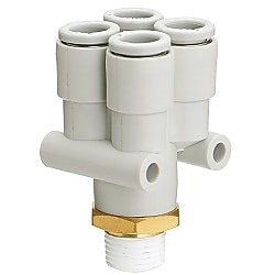 ワンタッチ管継手 KQ2シリーズ ダブルブランチ KQ2UD（シール剤・シール剤無し） 10-KQ2UD04-01NS