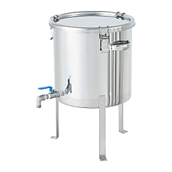 Stainless Steel Airtight Container With Ball Valve And Flat Steel Legs [CTHV-FL]