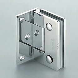 ステンレス鋼製ガラスドア用自由蝶番　BK012B-90型　(壁取付タイプ)(強化ガラス用)
