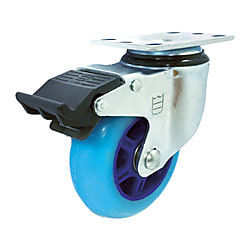 SAMSONG 高弾性ウレタンキャスター 自在ストッパー付 PU車 76mm