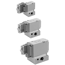 3ポートソレノイドバルブ 弾性体シール パイロット・ポペットタイプ ベース配管形 単体 VP344-5LSE1-01B
