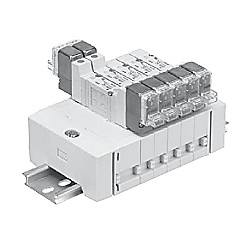 5ポートソレノイドバルブ SY3000・5000 ベース配管形DINレール取付形 個別配線タイプ SS5Y3-45-08B-N7
