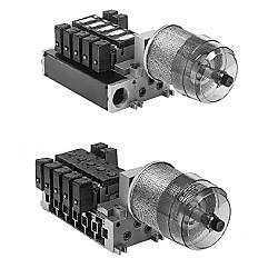 5ポートソレノイドバルブ パイロット形 VFS3000 エキゾーストクリーナ用マニホールド VV5FS3-01T-031-03-CU