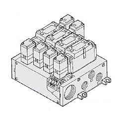 5ポートソレノイドバルブ パイロット形 プラグイン・ノンプラグインVFR3000 マニホールド VV5FR3-01FD-041-03-Q
