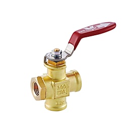 1.96MPa コンパクトタイプボールバルブ 黄銅製 3方 ねじ込み