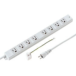 8個口抜け止め式電源タップ（ライン型ベーシックモデル）
