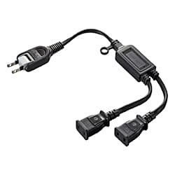 ACアダプタ専用電源延長コード（2分岐・2P・2個口・ブラック） TAP-EX2BKN