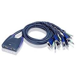 4ポート USB VGA／オーディオ ケーブルKVMスイッチ