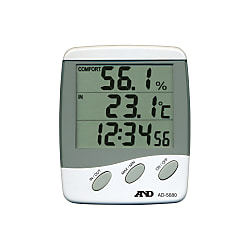 Thermometer and Hygrometer with External Sensors, AD-5680 (with Clock)