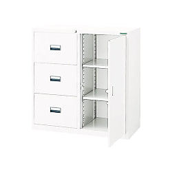 Library, Combination Bookcase One-Side Opening Type (White) WTCB363