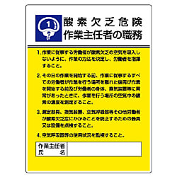 Display Board Indicating Duties of Chief Worker (Safety Signs) 808-03