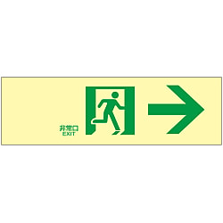 High Brightness Phosphorescent Passage Guidance Sign "Emergency Exit →" Luminescent LE-1901 071901