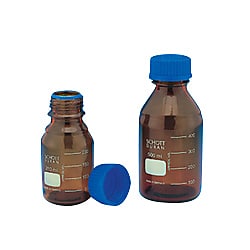 ねじ口びん（メジュームびん） 茶かっ色 青キャップ付 25ml～10L