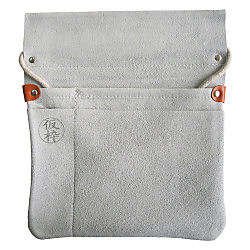 Split Leather Tool Carrying Bag with Gussets, Large, Ruled, Thumbtack